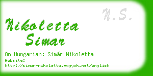 nikoletta simar business card